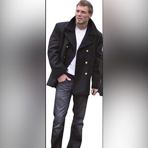 Vintage US Navy 100% Wool Double Breasted Pea Coat -Men's Size 40 Men's